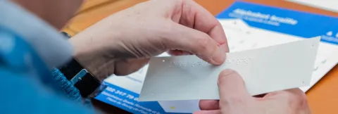 An example of a Braille guide is displayed.