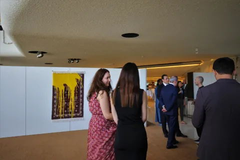 Visitors during an exhibition in the Palais des Nations' building E.